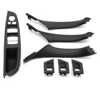 ELCEAMMDLW Handles Door for BMW 5 Series F10 F18 523 525 528 9 Colors Left Drive LHD Beige Black Carbon Fiber Car Interior Door Handle Pull 7PCS Set Front Rea Interio(Model a Black)