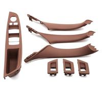 ELCEAMMDLW Handles Door for BMW 5 Series F10 F18 523 525 528 9 Colors Left Drive LHD Beige Black Carbon Fiber Car Interior Door Handle Pull 7PCS Set Front Rea Interio(Model a Brown)