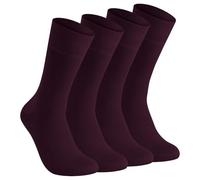 Elchee Wear 4Pairs Bamboo Socks for Men & Women. Super Soft, Breathable Crew Socks. Organics, Vegan Certified Everyday Use Socks. Gift Box. (UK, Numeric, 5, 8, Regular, Regular, Burgundy)