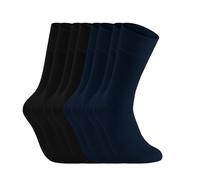 Elchee Wear 4Pairs Bamboo Socks for Men & Women. Super Soft, Breathable Crew Socks. Organics, Vegan Certified Socks. Gift Box. (UK, Numeric, 5, 8, Regular, Regular, Black&Navy)