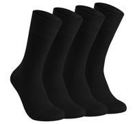 Elchee Wear 4Pairs Bamboo Socks for Men & Women. Super Soft, Breathable Crew Socks. Organics, Vegan Certified Everyday Use Socks. Gift Box. (UK, Numeric, 9, 12, Regular, Regular, Black)
