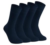 Elchee Wear 4Pairs Bamboo Socks for Men & Women. Super Soft, Breathable Crew Socks. Organics, Vegan Certified Everyday Use Socks. Gift Box. (UK, Numeric, 9, 12, Regular, Regular, Navy)
