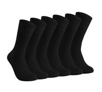 Elchee Wear 6 Pairs of Bamboo Socks. Men & Women Soft, Breathable Crew Socks. Organics, Vegan Socks. Bamboo Socks in Gift Box. (UK, Numeric, 9, 12, Regular, Regular, Black)