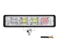 Elchuiaby Aluminum LED Pod Light 148mm Multi-Color Flashing | Ultra-bright single row, white red blue for strobe, 12V DC power, enhanced night visibility, repair aid