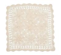 Elchuiaby Handcrafted Lace Tablecloth Square Cotton Crochet Floral Doily Table Cover Decorative Cloth for Home Dining Cafe Restaurant(60 * 60cm Beige)