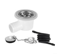 Elchuiaby Leak Proof RV Sink Drain Assembly with 2M Right Angle Hose for Consistent Performance RV Yacht and Camper Sink