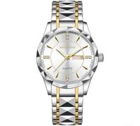 Elchuiaby Men Business Watch Date Display Luminous Quartz Movement(Silver)