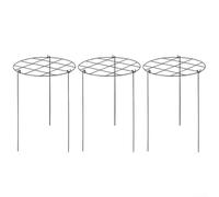 Elchuiaby Plant Support Cage 3 Piece Set - 15.7 Inch Tall Metal Gardening Climbing Plant Support For Peonies, Roses, Tomatoes, Hydrangeas, Strawberries(Grid type)