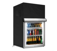 Elchuiaby Waterproof Outdoor Fridge Cover, Adjustable Size Storage Pocket, Zip Opening, For Vertical Freezers(black S)