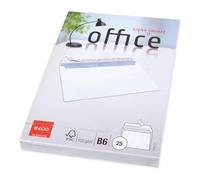 ELCO Office B6 Envelopes Without Window - 100 g/m² FSC-Certified Self-Adhesive Envelopes for Cards and Correspondence, 125 x 176 mm, White, Pack of 25