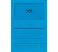 ELCO Ordo Classico Organiser Folders with Window Tab - Reinforced Card Document Wallet for Filing and Archiving A4 Paperwork, 220 x 310 mm, 120 g/m², Intense Blue, Pack of 10
