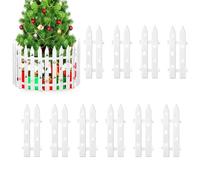 Elcoho 10 Pieces 16" Tall Christmas Tree Fences Thick White Plastic Picket Fence Border for Dogs Christmas Tree Barrier Fence Decoration for Home Garden Wedding Party