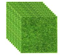 ELCOHO 10 Pieces Artificial Garden Grass Lawn Life-Like Fairy Artificial Grass Lawn Miniature Fairy Garden Ornament Dollhouse Decoration, 6 x 6 Inches