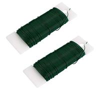 Elcoho 2 Roll Green Florists Wire Flexible Paddle Wire for DIY Crafts, Christmas Garland, Wreaths, Flower Bouquets and Floral Arrangements