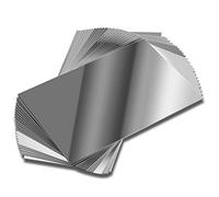 ELCOHO 24 Pack Mirrors Plastic Mirror Decor Flexible Mirror Sheets Self Adhesive Mirror Tiles Silver Mirror Board Card for Educational or Home Decor