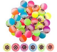 ELCOHO 24 Pieces Glow in the Dark Bouncing Eyeballs Halloween Bright Bouncing Balls for Trick or Treat or Halloween Favors
