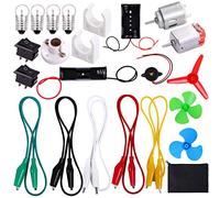 ELCOHO Educational Electric Circuit Kits Toys Science Montessori Learning Kits Electronics Motor Kits with Storage Bag for DIY Science Project, 23 Pieces