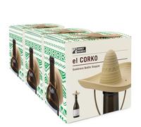 Elcorko Silicone Wine Stopper with Sombrero Design, Keeps Wine Fresh - Pack of 3