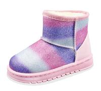 Elcssuy Little Girl Winter Boots Sequin Cozy Comfortable Non Slip Snow Boots Multicolor Size 7