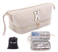 ELCUPA Initial Personalized Hair Dryer Case,Double-Layer Hair Tools Travel Carrying Case for Shark FlexStyle with Hair Dryer Bag- Hair Air Wrap Dryer Case Flat Curling Iron Travel Organizer Gift
