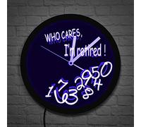 ELD 25cm Fallen Numbers Retiring Luminous Wall Clock Who Cares I'm Retired Funny Clock Wall Watch LED Light Retirement Gift Office Decor 7 Colors Changable Children's Day Gift Friends Gifts