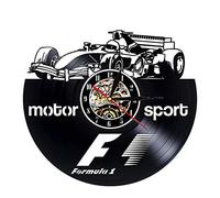 ELD 30cm Creative Racing Formula F1 Theme Car Vinyl Vinyl Record Hanging Clock For Seconds Creative Design Fashion Modern Slient Music Art Record Wall Clocks