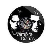 ELD 30cm Vampire Diaries Style Clocks 12" Vinyl Record Wall Clock for Living Room Silent Vintage CD Hanging Fashion Modern Slient Music Art Record Wall Clocks