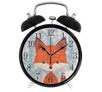 ELD Clocks Cute Fox - Alarm Clock Loud - 4" Alarm Clock Quartz Battery Operated - Contemporary Creative Alarm Clock Round Arts Watches