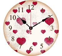 ELD Creative Love Gift Wall Clock Living Room Art Red Heart-shaped Wall Clock Timelike DIY Large Clock Hands Needles Wall Clocks Art Wall Clocks Watches