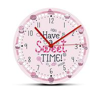 ELD Dia 30cm Have A Sweet Time Desserts Theme Wall Clock Modern Design For Bakery Kitchen Girl Room Wall Art Sweetmeats Hanging Wall Watch Friends Gift Wall Art