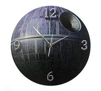 ELD Wall Clock Death Star Pattern Round 3D Effect Printed Wall Clock Fictional Mobile Space Sations Home Decor Modern Non-ticking Planet Watch