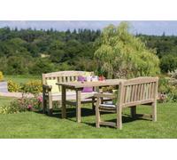 Elda Table & 2 Bench Set Heavy Duty Solidwood Outdoor Furniture Dining Set Wood