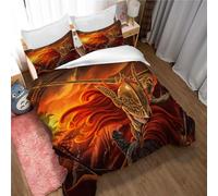 Elden Ring Duvet Cover | Reversible 2 Sided Bedding Duvet Cover with Matching Pillow Case (135x200cm(Single),ER 04)
