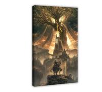 Elden Ring Shadow of The Erdtree Poster The Tarnished Video Game Poster 3 Canvas Poster Bedroom Decor Landscape Office Room Decor Gift 16x24inch(40x60cm)