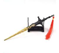 Elden Shattered Star Decorative Sword, 22cm All Metal Game Collectible with Black and Gold Phoenix Design, With display rack (F)