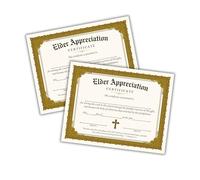 Elder Appreciation Certificate of Ordination 6pk on Linen 8.5x11” Deacon Appointment of Leadership Church Pastoral Recognition Ministry Calling Blue Gold