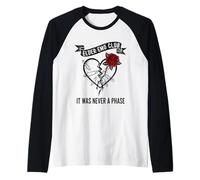 Elder Emo Club Broken Heart Rose Funny Raglan Baseball Tee