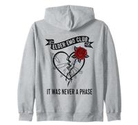 Elder Emo Club Broken Heart Rose Funny Zip Hoodie