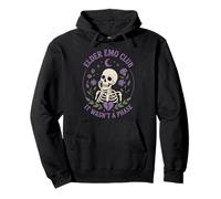 Elder Emo Club It Wasnt A Phase Skeleton Gothic Humor Pullover Hoodie