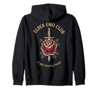 Elder Emo Club Rose Retro Zip Hoodie