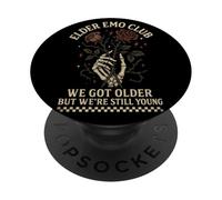 Elder Emo Club We Got Older Still Young Skeleton Emo PopSockets Adhesive PopGrip