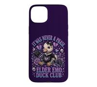 Elder Emo Duck Club Cute Goth Duck Broken Heart Punk Case for iPhone 15 Plus