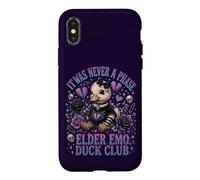 Elder Emo Duck Club Cute Goth Duck Broken Heart Punk Case for iPhone X/XS
