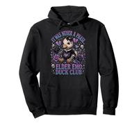 Elder Emo Duck Club Cute Goth Duck Broken Heart Punk Pullover Hoodie
