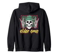 Elder Emo skeleton Beanie Checkered Punk Rock Zip Hoodie