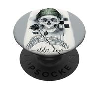 Elder Emo skeleton With Beanie Black Rose Gothic PopSockets Adhesive PopGrip