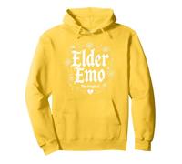Elder Emo: The Original Gothic Nostalgia Music Lover Pullover Hoodie, Adult Unisex, Lemon, XL
