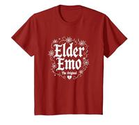 Elder Emo: The Original Gothic Nostalgia Music Lover T-Shirt, Kids, Cranberry, 4 Years