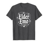 Elder Emo: The Original Gothic Nostalgia Music Lover T-Shirt, Men, Dark Heather Grey, 3XL