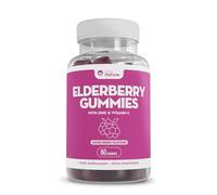 Elderberry Gummies with Zinc and Vitamin C - Suitable for Adults & Children - Zinc for Immune System - Sambucus Black Elderberry (60 Elderberry Gummies, 1 Pack)